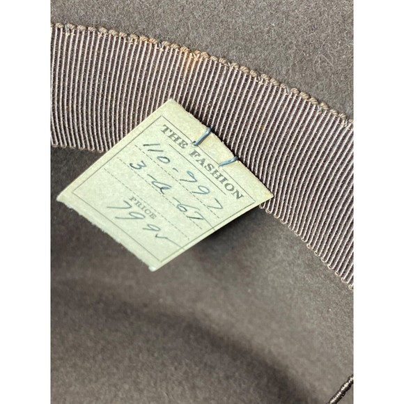 John Frederics,, Fedora, Women, Hat, Brown, w/ Feathers, 1967, New York VTG main image 14
